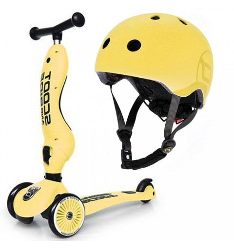 Scoot and Ride Highwaykick 1 - 2w1 Jeździk / Hulajnoga 1-5 Lat zestaw z kaskiem S-M | Lemon